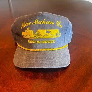 Vintage‎ Max Mahan Co Trucker Hat First in Service Heavy Hauler  Snapback Cap